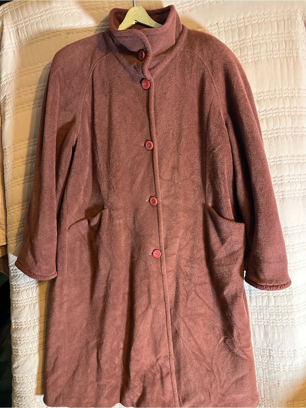 L.L. Bean Women's Fleece Pea Coat in Dusty Rose